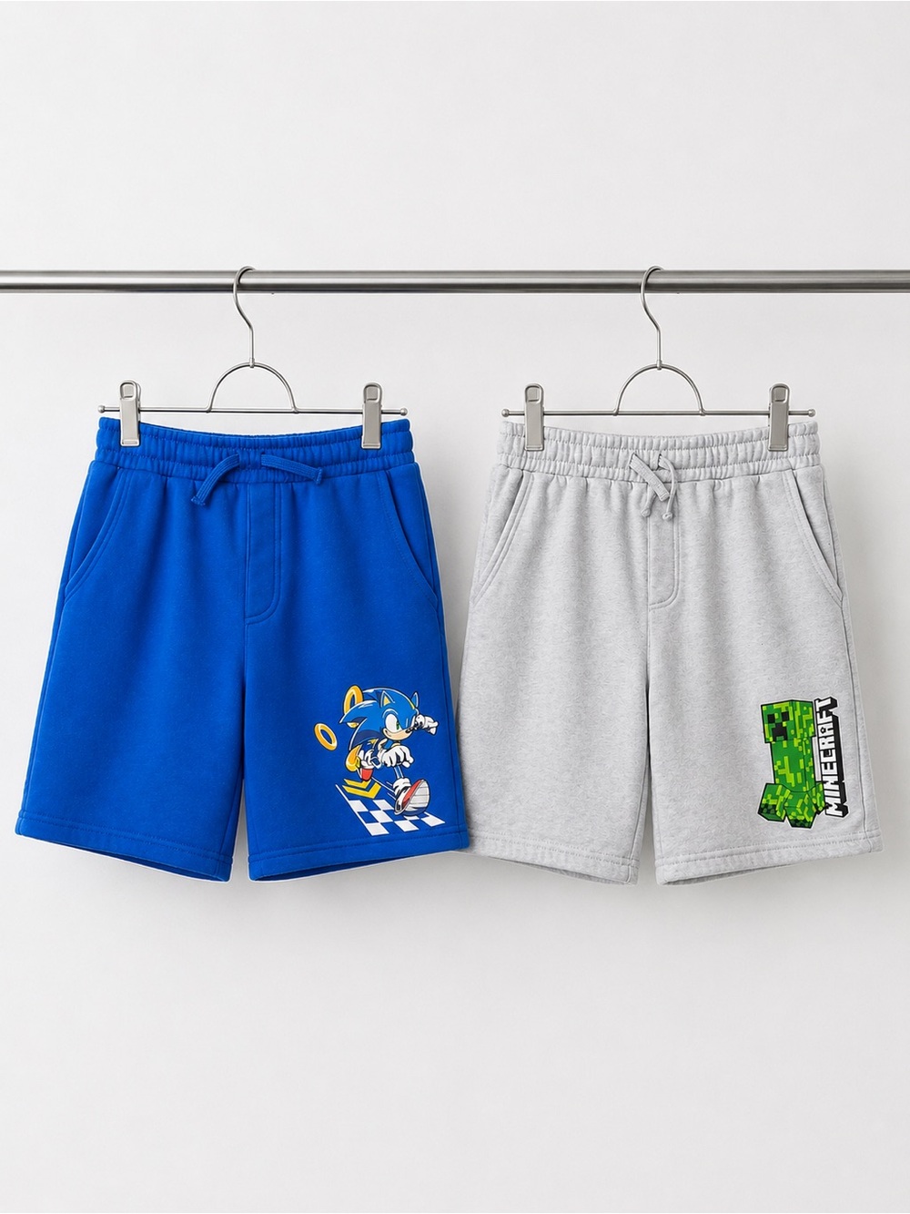 Boys Gamer Shorts Minecraft + Sonic The Hedgehog Size XL 14/16